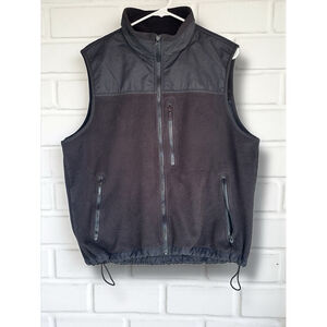 Eddie Bauer EBTEK Men's Medium Black Sleeveless Fleece Full Zip Vest Gorlcore